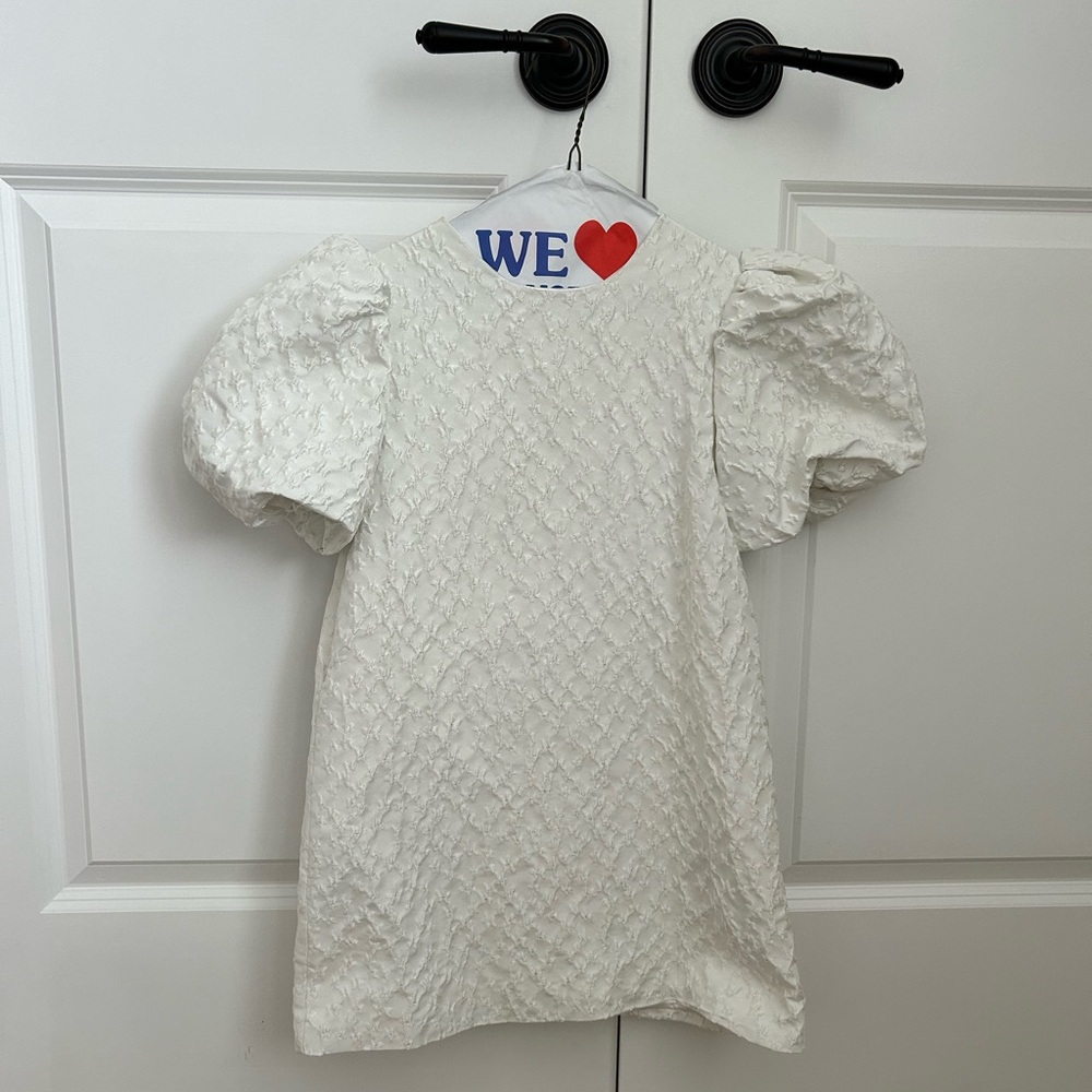 Bardot Junior flower girl/special occasion white dress; perfect condition. Sz8